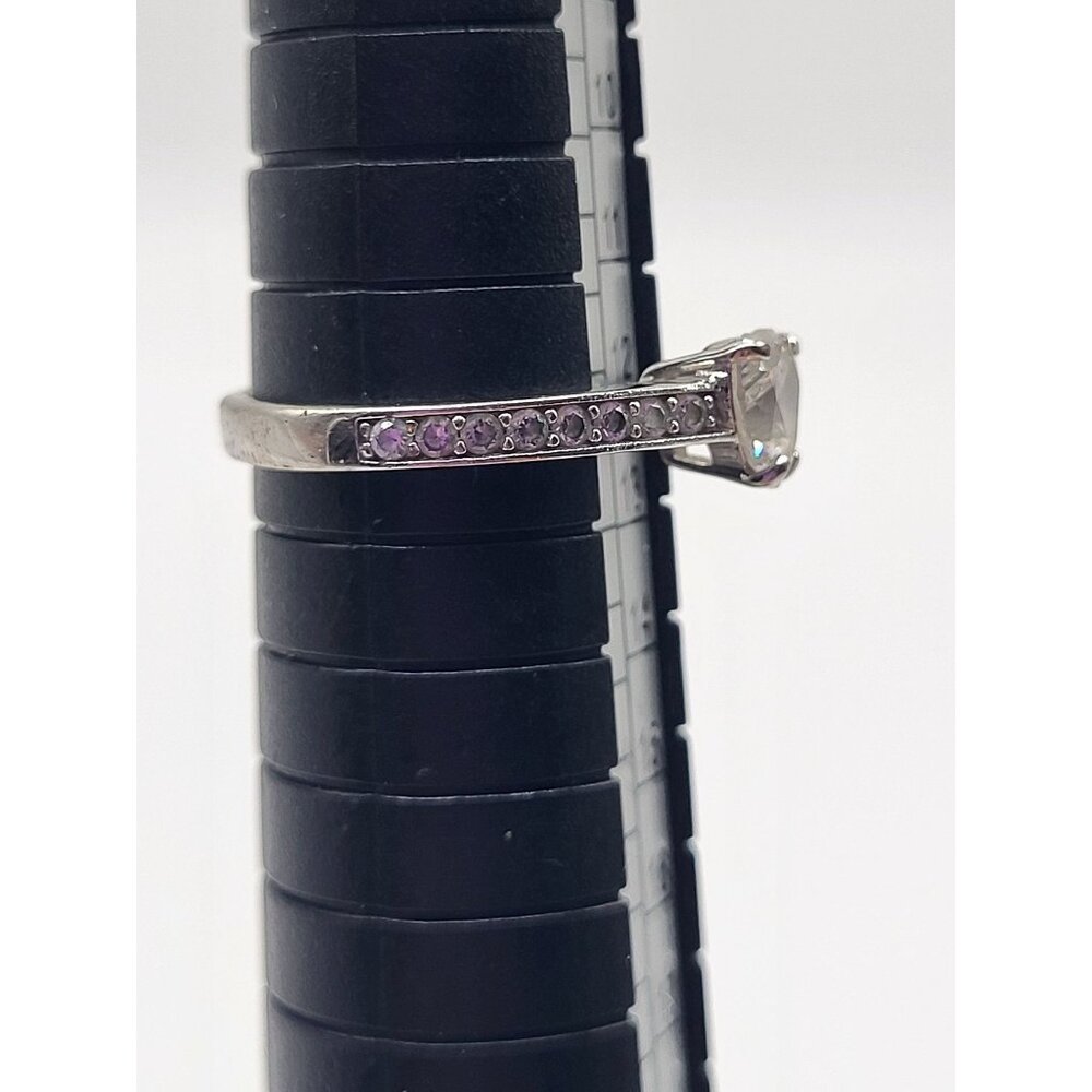 Swarovski Heart Shaped Crystal Ring With Silver-Tone Band - Picture 14 of 15